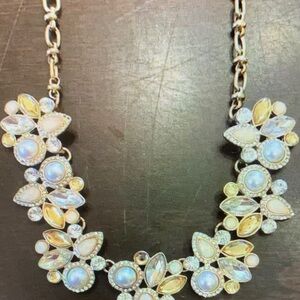 Flower Sparkly Statement Choker Necklace